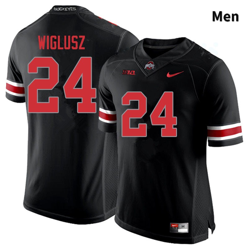 Ohio State Buckeyes Sam Wiglusz Men's #24 Blackout Authentic Stitched College Football Jersey